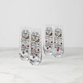 Make Merry Stemless Flute Glasses, Set of 4