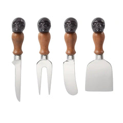 Vintro Halloween Skull Mirror 4-Piece Cheese Set