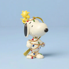 Snoopy Tangled in Lights Ornament