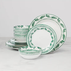 Solear Green 12-Piece Dinnerware Set