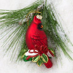 Blown Glass Cardinal Ornament