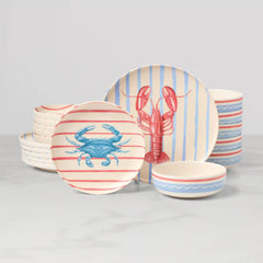 24 Seven Melamine Wharfside 18-Piece Dinnerware Set