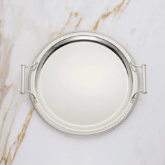 Round Silverplate Tray With Handles