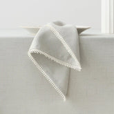 French Perle Solid Dove Grey Dinner Napkins, Set of 4