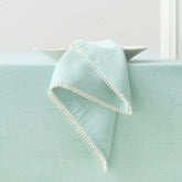 French Perle Solid Ice Blue Dinner Napkins, Set of 4