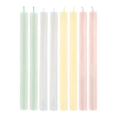 Pastel Striped Table Candles, Set of 8