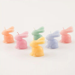 Mini Rainbow Bunny Candles, Set of 6