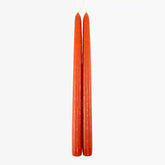 Dripless Vermillion 12 Taper Candles, Set of 2