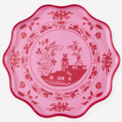 Pink Vintage Botanical Reusable Large Plates, Set of 4