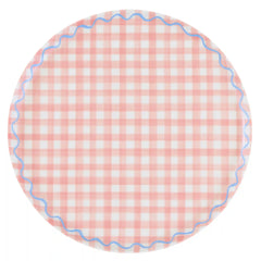 Gingham Reusable Large Plates, Set of 6