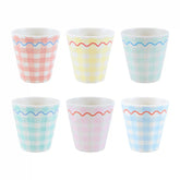 Gingham Reusable Cups, Set of 6