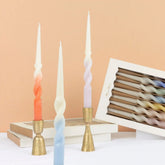 Rainbow Twisted Table Candles, Set of 8