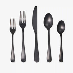 Rhiannon Black Satin 20-Piece Flatware Set