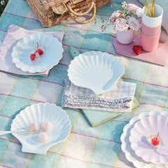 Bamboo Natural Shell Plates, Set of 6