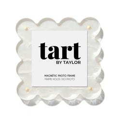Mini Pearl White Scalloped Acrylic Photo Frame