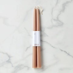 Dipped Greige 12 Taper Candle, Set of 2