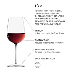 Tuscany Signature Series Warm & Cool Region Wine Glasses, Set of 2