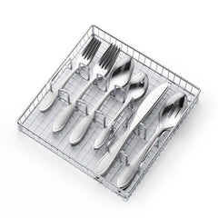 Yardena Sand 42 Piece Flatware Set with Chrome Caddy
