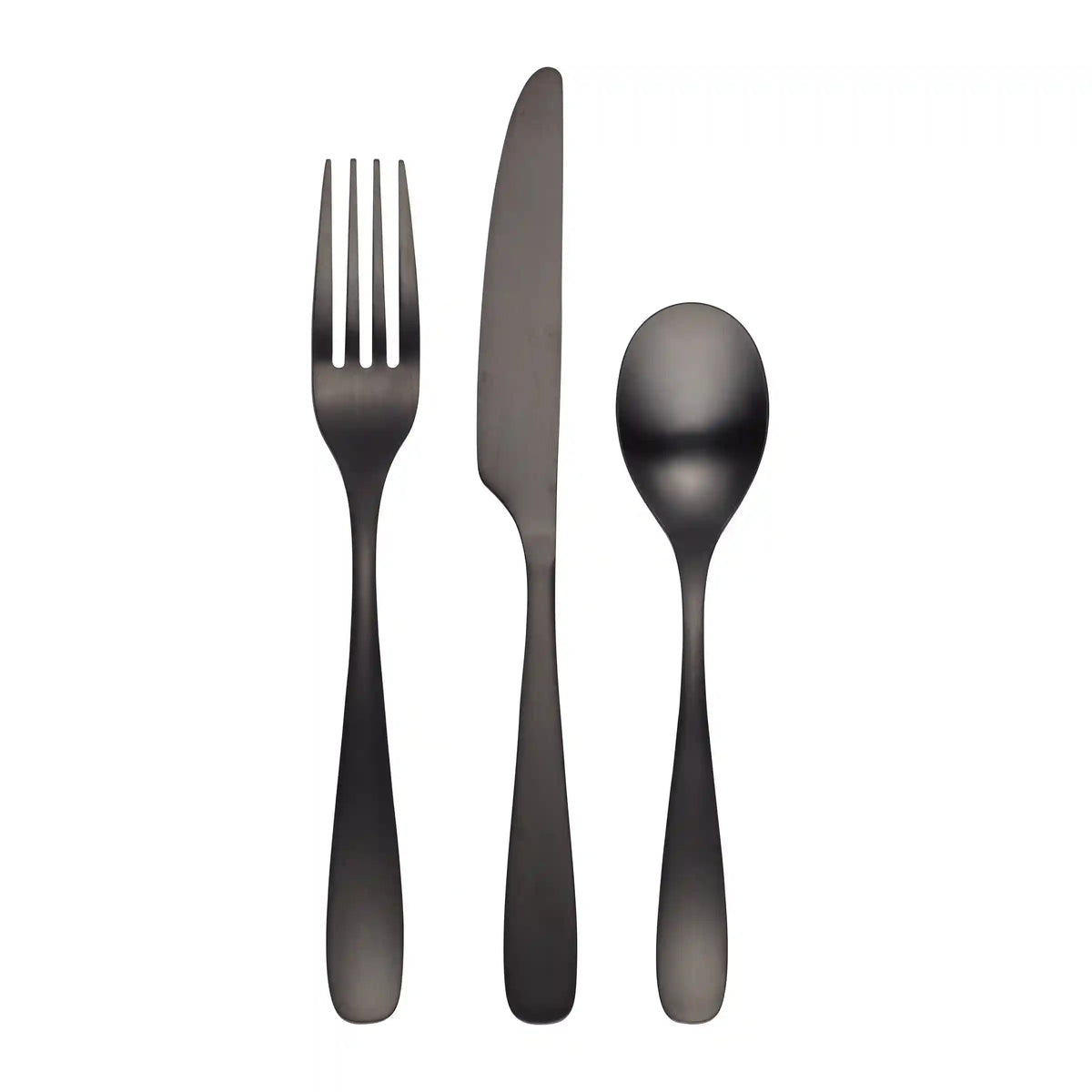 Eliana Black Satin 12-Piece Flatware Set