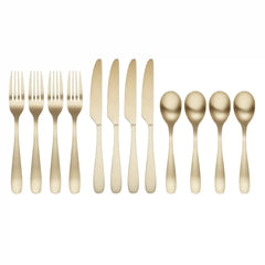 Eliana Champagne Satin 12-Piece Flatware Set