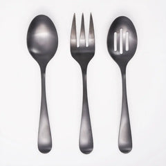 Rhiannon Black Satin 3-Piece Hostess Set