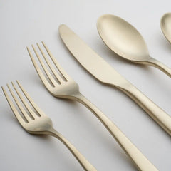 Averie Champagne Satin 20-Piece Flatware Set