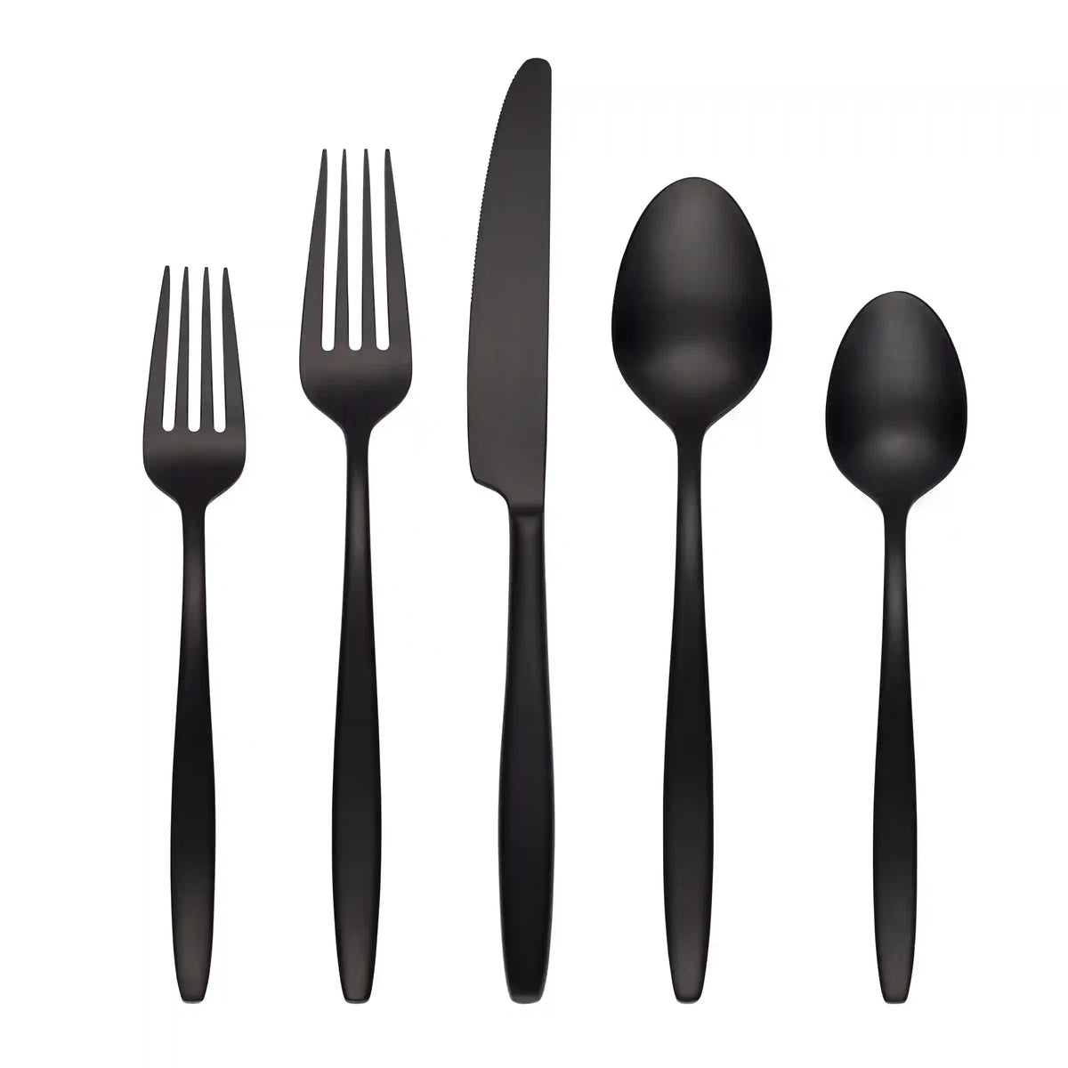 Nylah Black Satin 20-Piece Flatware Set