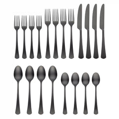Morgan Black Satin 20-Piece Flatware Set