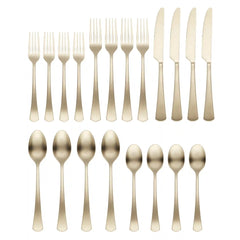 Morgan Champagne Satin 20-Piece Flatware Set