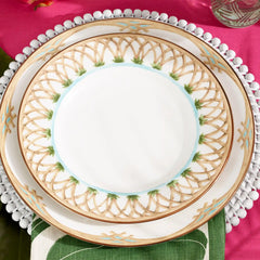British Colonial Bamboo Accent Plates, Set of 4
