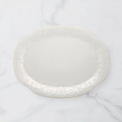 French Perle White Oval Serving Platter