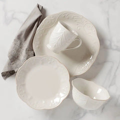 French Perle White 4-Piece Place Setting