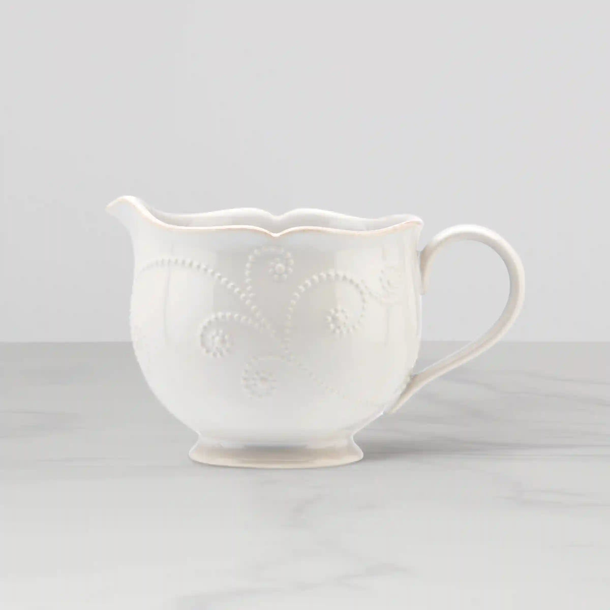 French Perle White Gravy Boat