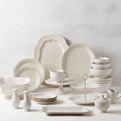 French Perle White Oval Serving Platter