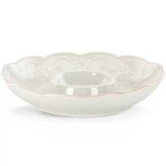French Perle White Chip & Dip Tray