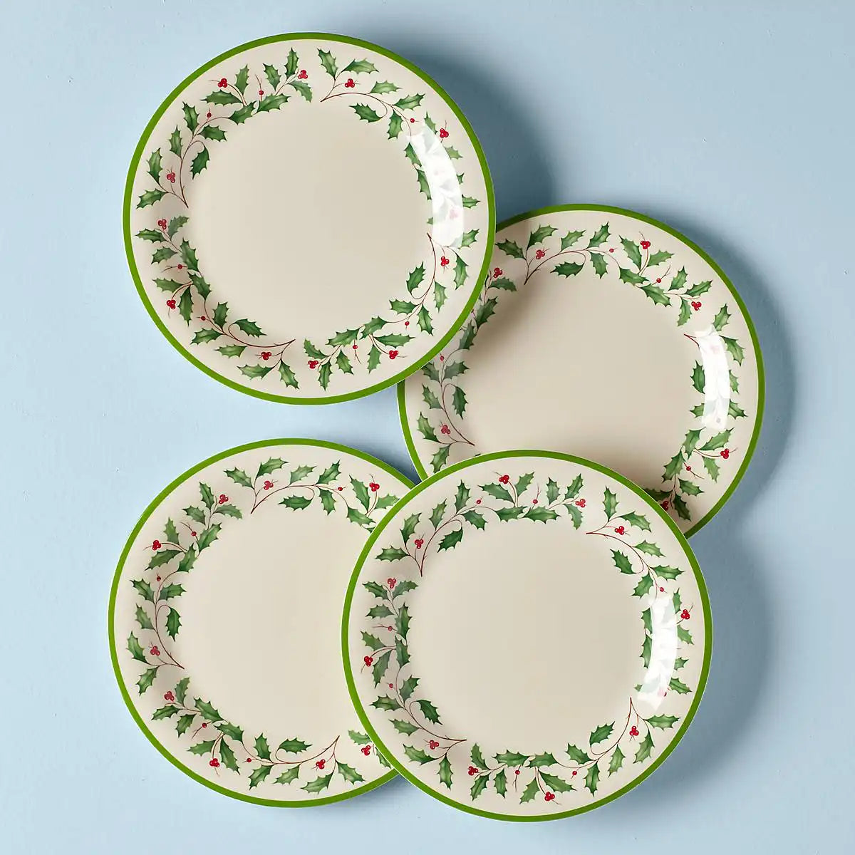 Holiday Melamine Dinner Plates, Set of 4