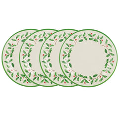 Holiday Melamine Dinner Plates, Set of 4
