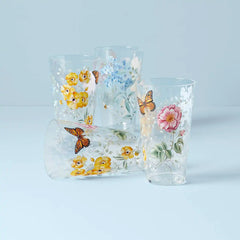 Butterfly Meadow Acrylic Highball Glasses, Set of 4