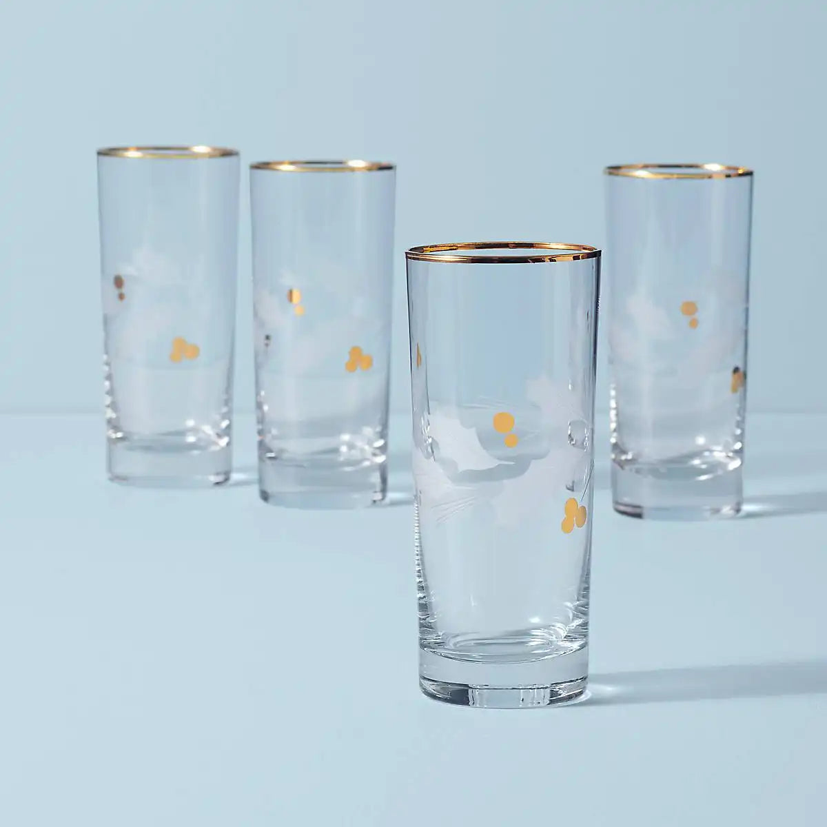 Holiday Gold Highball Glasses, Set of 4