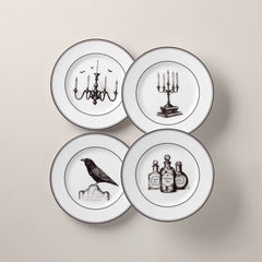 Vintage Halloween Dessert Plates, Set of 4