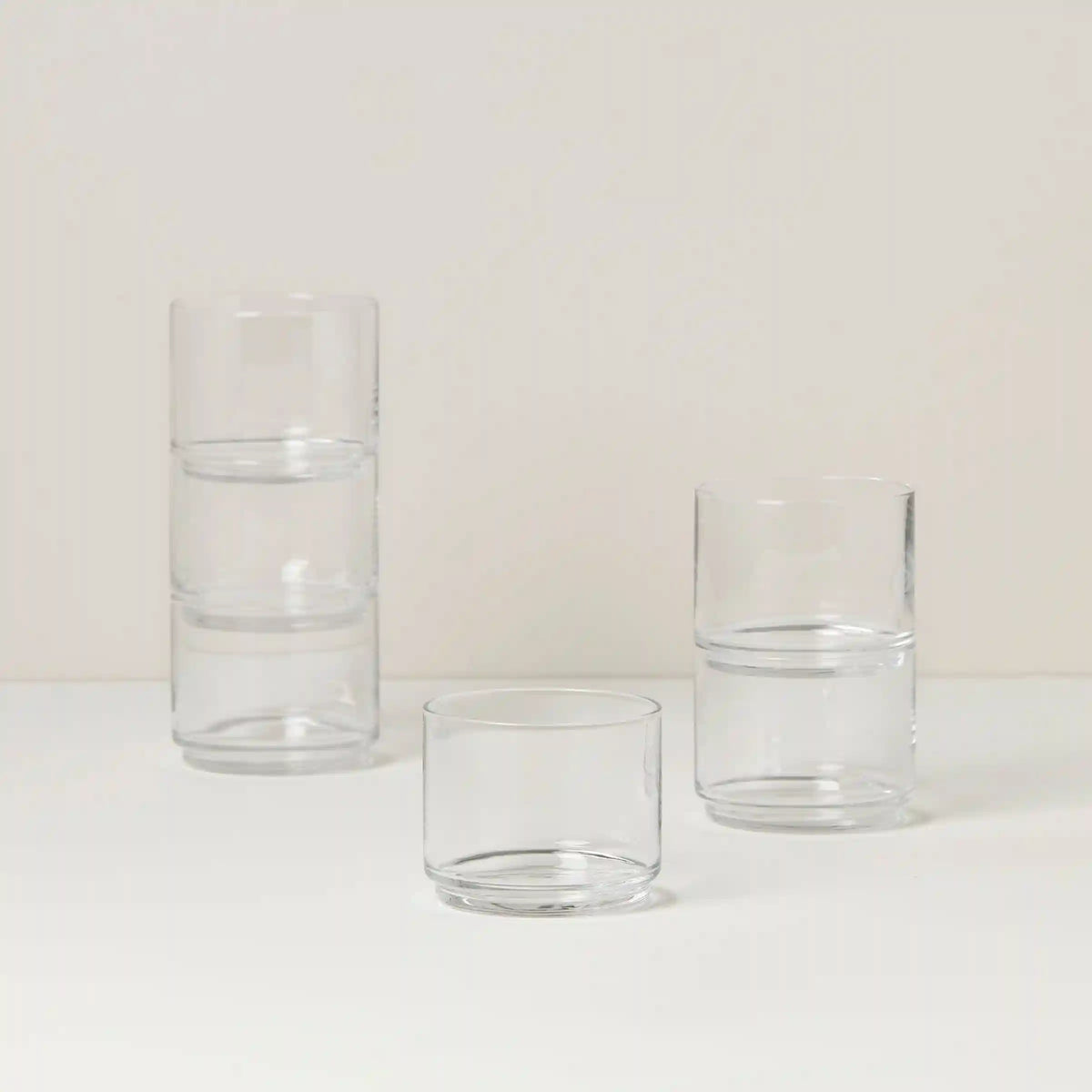 Tuscany Classics Stackable Clear Short Glasses, Set of 6