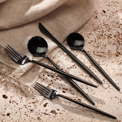 Zephyr Black Mirror 45-Piece Flatware Set