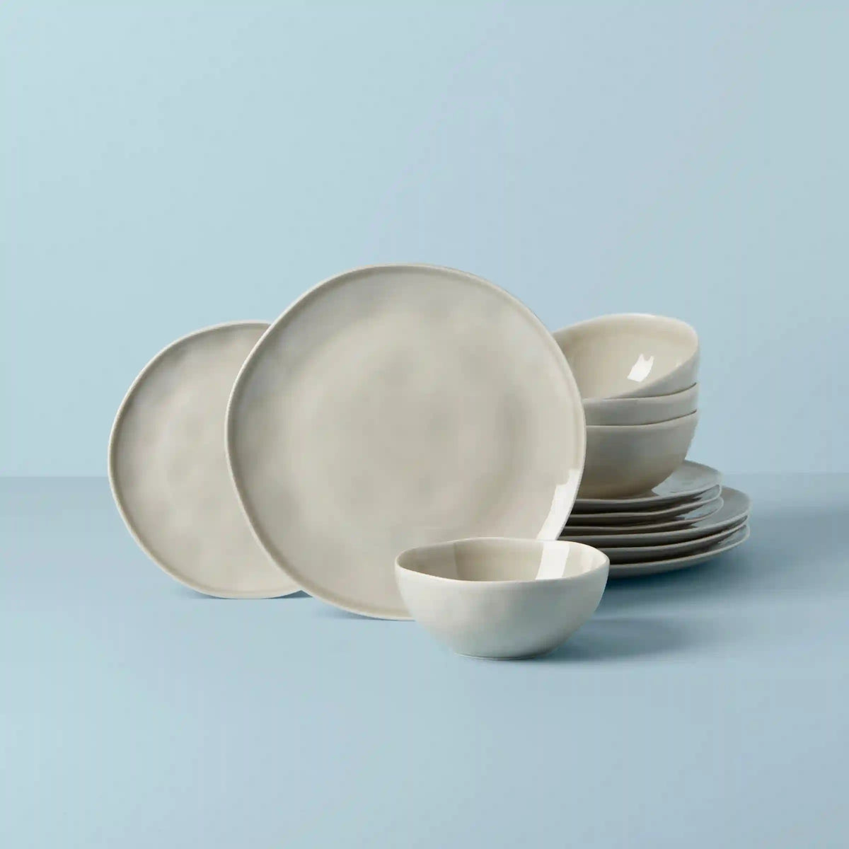 Bay Colors Grey 12-Piece Dinnerware Set
