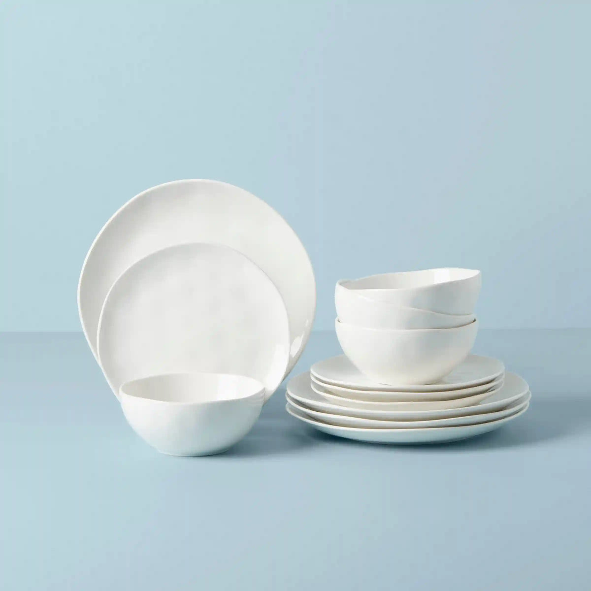Bay Colors White 12-Piece Dinnerware Set
