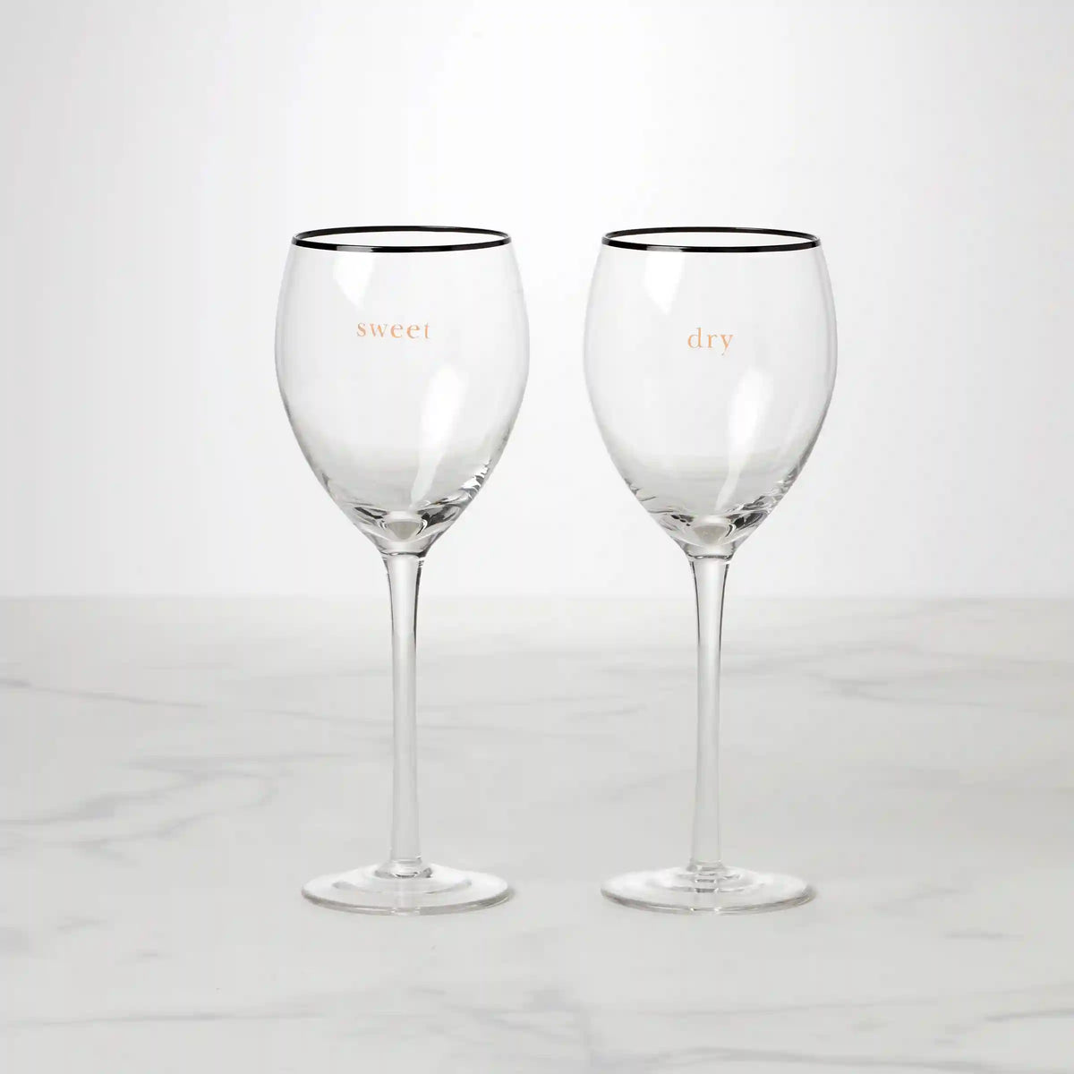 Cheers To Us Sweet & Dry Wine Glasses, Set of 2