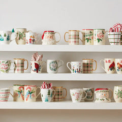 Holiday Plaid Mugs, Set of 4