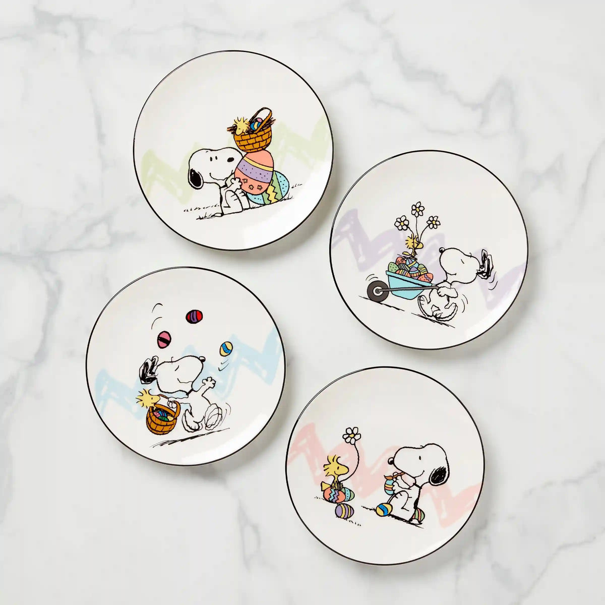Snoopy Easter Accent Plates, Set of 4