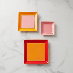 Make It Pop Warm Red 3-Piece Tray Set