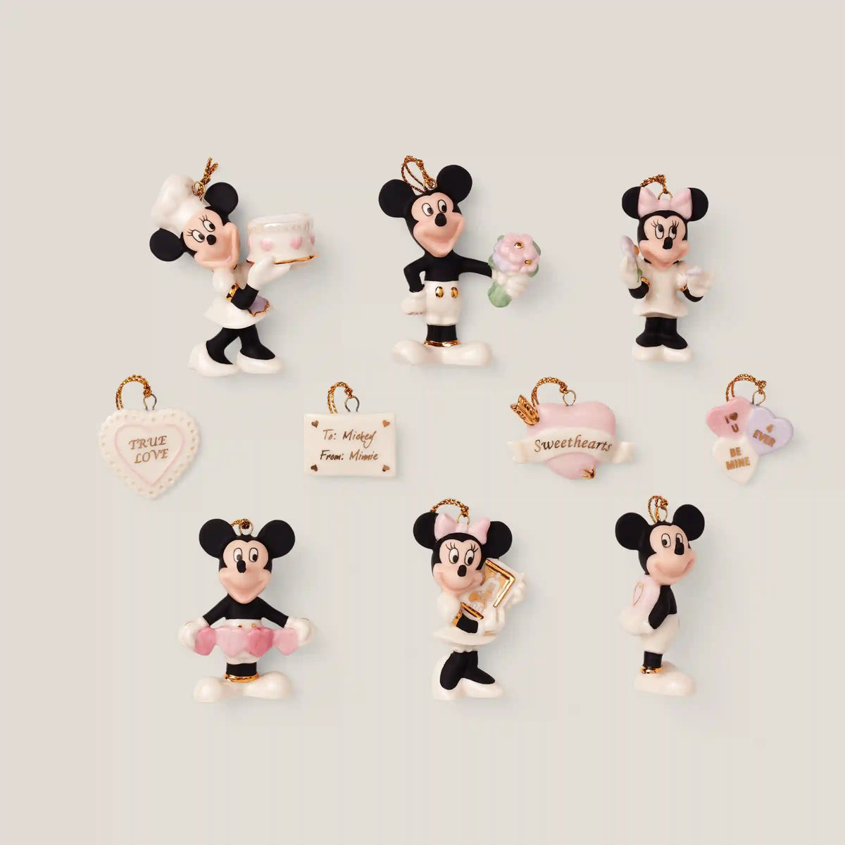 Disney Romantic Moments 10-Piece Mini Ornament Set