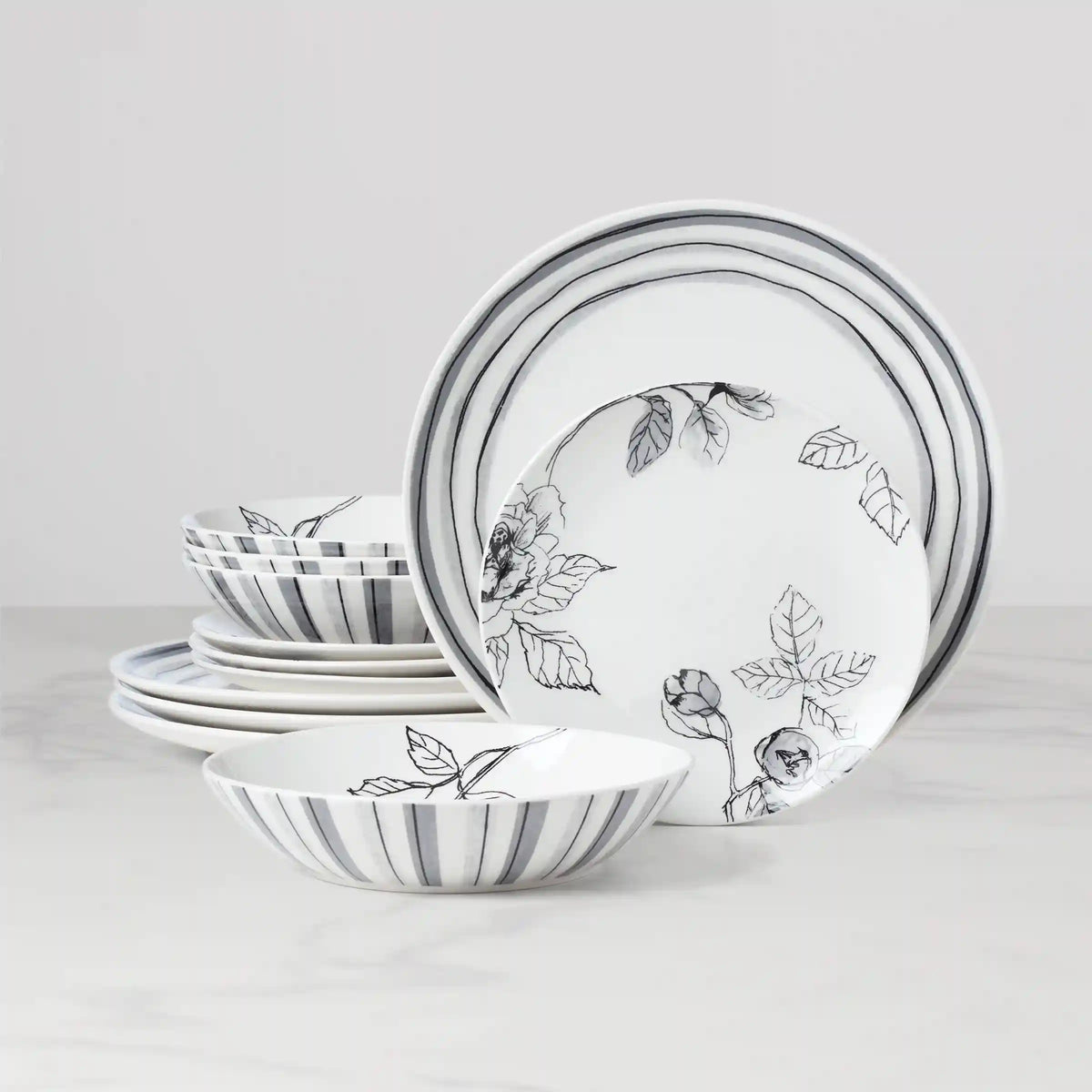 Sketchbook 12-Piece Dinnerware Set